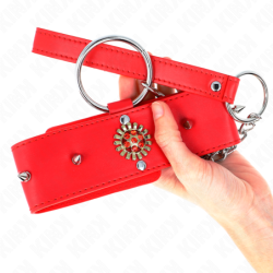 KINK - COLLAR DE DIAMANTES ROJOS CON CINTURÓN 65 CM AJUSIBLE 35-51 CM X 7 CM