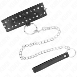 KINK - COLLAR CON CORREA DE 65 CM CON REMACHES PLATEADOS MODELO 1 AJUSTABLE 36-43 CM X 5 CM