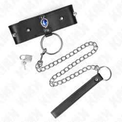 KINK - COLLAR DE 65 CM CON CORREA CON DIAMANTES AZULES AJUSTABLE DE 36-43 CM X 5 CM