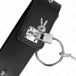 KINK - COLLAR DE 65 CM CON CORREA Y REMACHES PLATEADOS MODELO 2 AJUSTABLE 36-43 CM X 5 CM