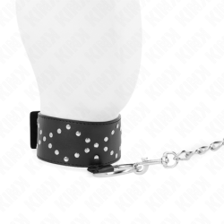 KINK - COLLAR DE 65 CM CON CORREA Y REMACHES PLATEADOS MODELO 3 AJUSTABLE 36-43 CM X 5 CM