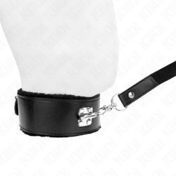 KINK - COLLAR CON CORREA 116 CM CON REMACHES PLATEADOS MODELO 4 NEGRO AJUSTABLE 40-48 CM X 6 CM