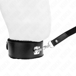 KINK - COLLAR CON CORREA 116 CM CON TACHUELAS PLATEADAS MODELO 4 NEGRO AJUSTABLE 40-48 CM X 6 CM