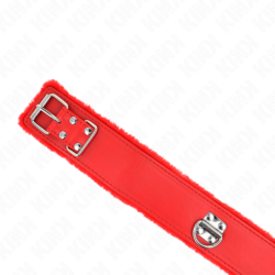 KINK - COLLAR CON CORREA 116 CM CON REMACHES PLATEADOS MODELO 4 ROJO AJUSTABLE 40-48 CM X 6 CM