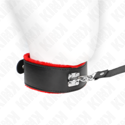 KINK - COLLAR CON CINTURÓN DE 116 CM CON CORREA DE PIEL ROJA AJUSTABLE DE 40-48 CM X 6 CM
