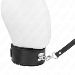 KINK - COLLAR CON CINTURÓN DE 116 CM CON CORREA DE PIEL NEGRA AJUSTABLE DE 40-48 CM X 6 CM