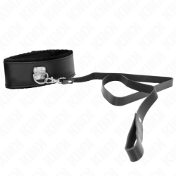 KINK - COLLAR CON CINTURÓN DE 116 CM CON CORREA DE PIEL NEGRA AJUSTABLE DE 40-48 CM X 6 CM