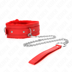 KINK - COLLAR CON CORREA 65 CM CON RESTRICCIONES ROJO 36-42 CM X 5.5 CM