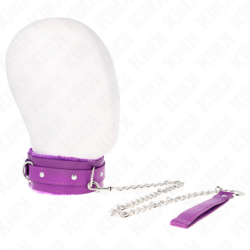 KINK - COLLAR CON CORREA 65 CM CON RESTRICCIONES MORADO 36-42 CM X 5.5 CM