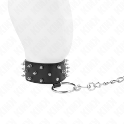 KINK - COLLAR CON CORREA DE 65 CM CON REMACHES PLATEADOS MODELO 5 AJUSTABLE 36-43 CM X 5 CM