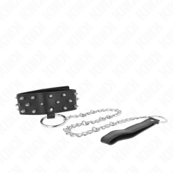 KINK - COLLAR CON CORREA DE 65 CM CON REMACHES PLATEADOS MODELO 5 AJUSTABLE 36-43 CM X 5 CM