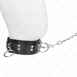 KINK - COLLAR DE ESCLAVITUD DE 3 ANILLOS CON CORREA 80 CM 53 X 5 CM