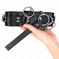 KINK - COLLAR DE ESCLAVITUD DE 3 ANILLOS CON CORREA 80 CM 53 X 5 CM