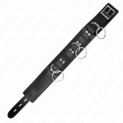 KINK - COLLAR DE ESCLAVITUD DE 3 ANILLOS CON CORREA 80 CM 53 X 5 CM