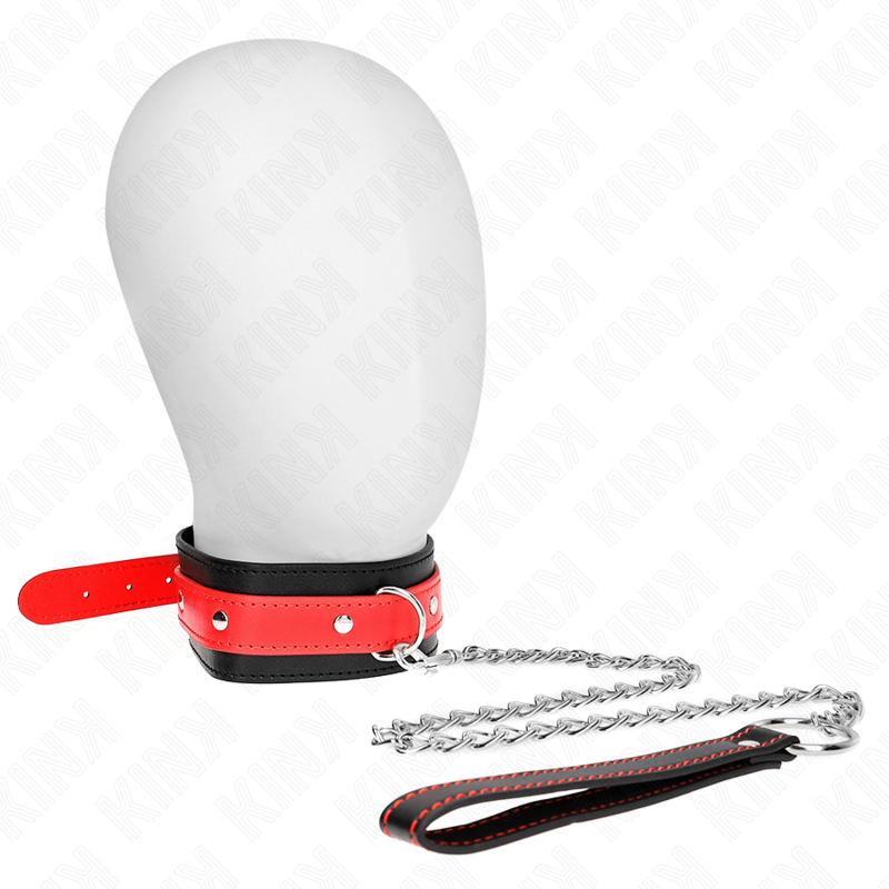 KINK - COLLAR CON CORREA ROJA DE 65 CM AJUSTABLE DE 36-43 CM X 5 CM