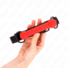 KINK - MORDAZA DE HUESO CON CORREA DE PIEL SINTÉTICA ROJA AJUSTABLE 41-57 CM