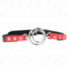 KINK - MORDAZA CON MÚLTIPLES ANILLOS DE ADENTRO 4 / 4,8 CM ROJO 38 X 56 CM