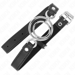 KINK - MORDAZA CON MÚLTIPLES ANILLOS O 5 CM NEGRO 63 X 2,5 CM