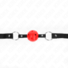KINK - BOLA ROJA DURA Y HUEGA DE 4,5 CM, MODELO DE MORDAZA 1 (63,5 X 2 CM)