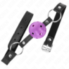 KINK - BOLA HUECA DURA DE COLOR MORADO DE 4,5 CM, MORDAZA DE 63,5 X 2 CM