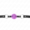 KINK - BOLA HUECA DURA DE COLOR MORADO DE 4,5 CM, MORDAZA DE 63,5 X 2 CM