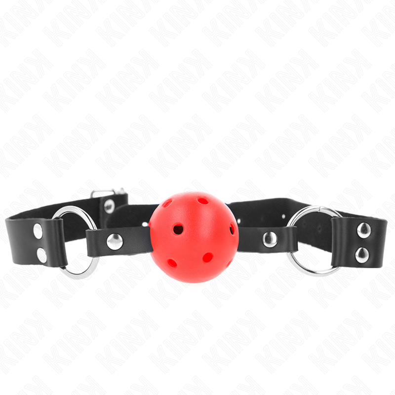 KINK - BOLA TRANSPIRABLE DE 4 CM CON DOBLE REMACHE ROJO 62,5 x 2,5 CM AJUSTABLE 42-58 CM