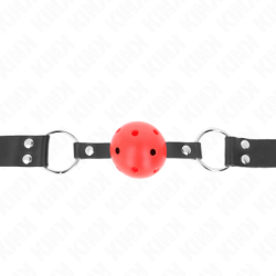 KINK - BOLA TRANSPIRABLE DE 4 CM CON DOBLE REMACHE ROJO 62,5 x 2,5 CM AJUSTABLE 42-58 CM