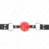 KINK - BOLA TRANSPIRABLE DE 4 CM CON DOBLE REMACHE ROJO 62,5 x 2,5 CM AJUSTABLE 42-58 CM