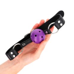 KINK - BOLA TRANSPIRABLE DE 4 CM CON DOBLE REMACHE MORADO 62,5 x 2,5 CM AJUSTABLE 42-58 CM