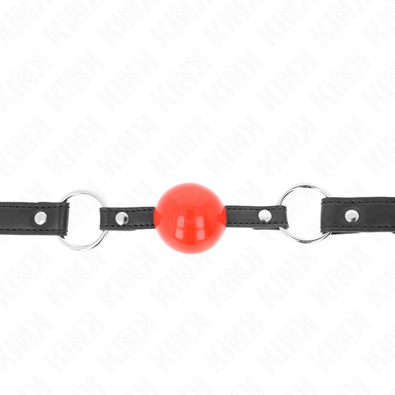 KINK - BOLA DE 4 CM CON CIERRE, BOLA ROJA, CORREA NEGRA DE 60 X 2 CM