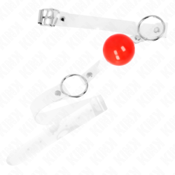 KINK - BOLA DE PVC ROJA TRANSPARENTE DE 4 CM, AJUSTABLE