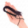 KINK - MINI látigo de silicona con 6 cuentas negras, 26 cm