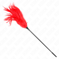 FETICHISMO - MÚLTIPLES PLUMAS ROJAS QUE PROVOCAN COSQUILLAS 45 CM