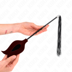 KINK - CRIADA NEGRA CON FORMA DE CUERNO Y PLUMAS DE POLLO PARA HACER COSQUILLAS 36 CM