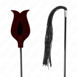 KINK - CRIADA NEGRA CON FORMA DE CUERNO Y PLUMAS DE POLLO PARA HACER COSQUILLAS 36 CM
