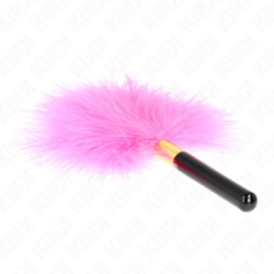 KINK - PLUMAS DE METAL DORADO FUCSIA PARA COSQUILLAS 18 CM