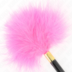 KINK - PLUMAS DE METAL DORADO FUCSIA PARA COSQUILLAS 18 CM