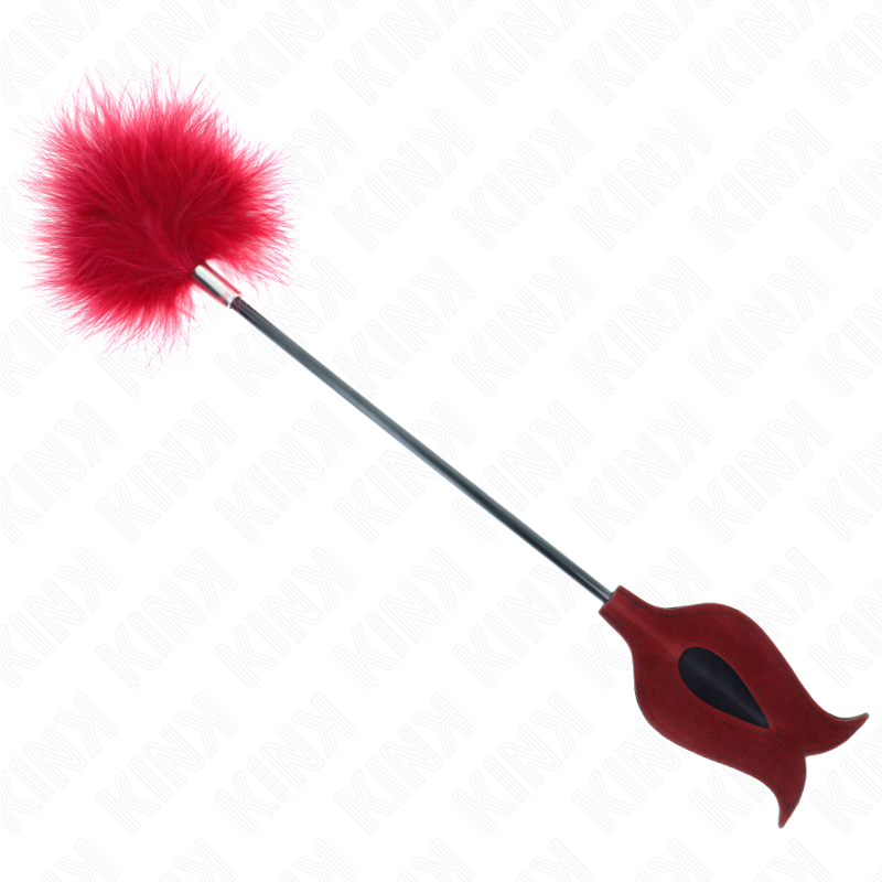 KINK - PLUMAS PARA COSQUILLAS CON PALETA EN FORMA DE ROSA DE 8 CM