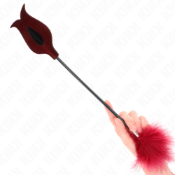 KINK - PLUMAS PARA COSQUILLAS CON PALETA EN FORMA DE ROSA DE 8 CM
