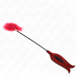 KINK - PLUMAS PARA COSQUILLAS CON PALETA EN FORMA DE ROSA DE 8 CM