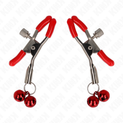 KINK - Pinza para pezón doble de campana roja, 6 cm