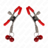 KINK - Pinza para pezón doble de campana roja, 6 cm
