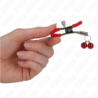 KINK - Pinza para pezón doble de campana roja, 6 cm