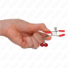 KINK - Pinza para pezón doble de campana roja, 6 cm