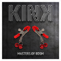 KINK - Pinza para pezón doble de campana roja, 6 cm