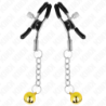 KINK - PINZAS PARA PEZONES CON COLGANTE DE CAMPANILLA DORADA DE 6 CM