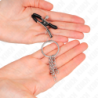 KINK - Pinza para pezón con aro y cadenita plateada de 6 cm