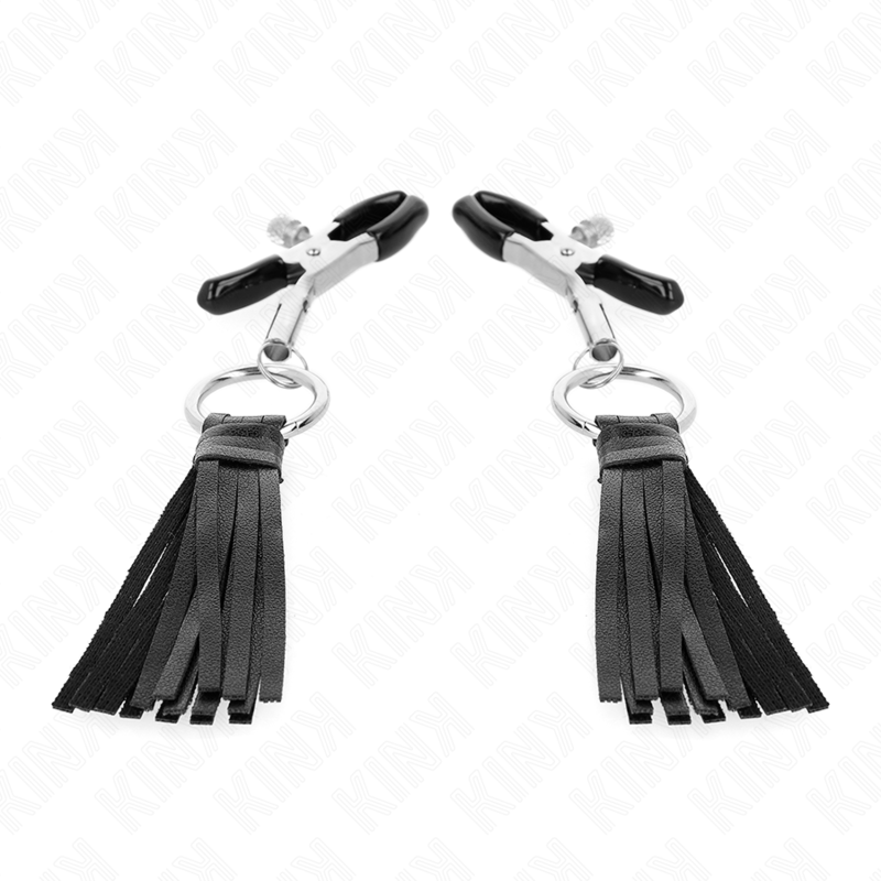 KINK - PINZAS PARA PEZONES CON BORLAS DE IMITACIÓN DE PIEL 6 CM