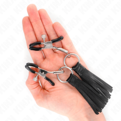 KINK - PINZAS PARA PEZONES CON BORLAS DE IMITACIÓN DE PIEL 6 CM