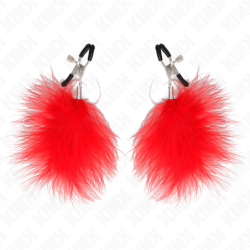 KINK - PINZA PARA PEZONES DE PLUMA ROJA 7 CM